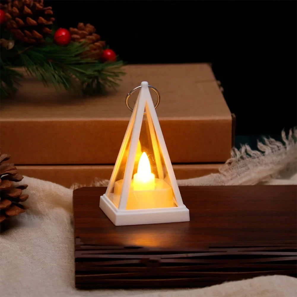 Triangle LED Candle Night Light Pattern Electronic Candle Light Bedroom Atmosphere Light Christmas Home Decoration Accessories