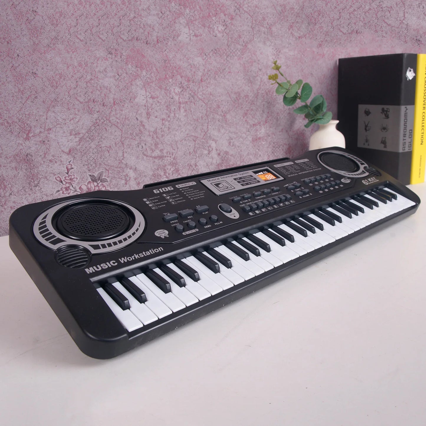 Kids Electronic Piano Keyboard Portable 61 Keys Organ With Microphone Education Toy Musical Instrument Gift For Child Beginner