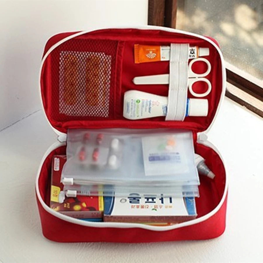 Health Medicine First Aid Kit Oxford Cloth Portable Travel Storage Emergency Kit Tote Bag Outdoor Medical Bag Storage Bag