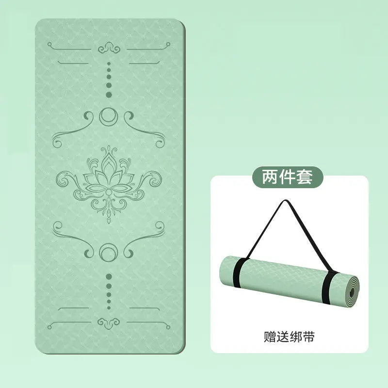 1850 800 10mm Wide Tpe Yoga Mat Thickened Non-slip Silent Sports Skipping Rope Dance Mat