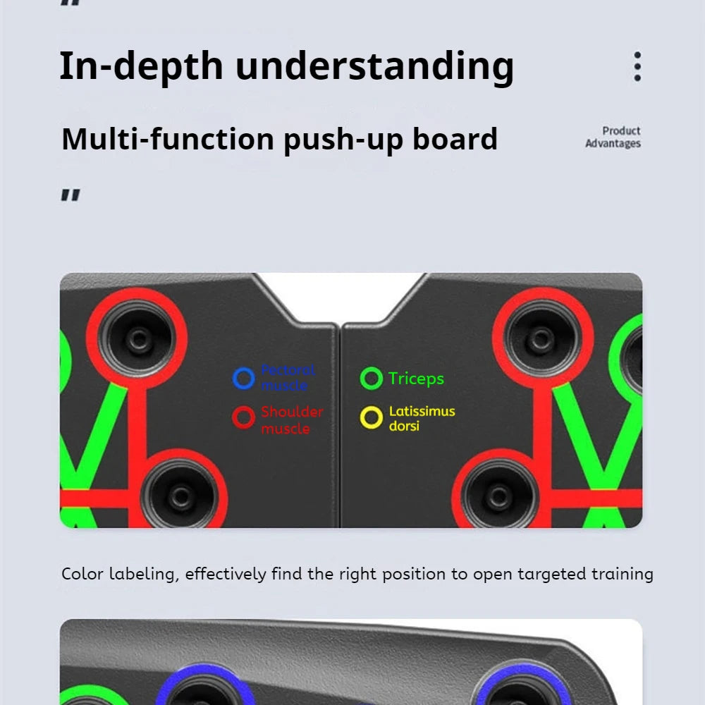Foldable Push Up Board Chest Abs Core Training Equipment Portable Home Gym Fitness