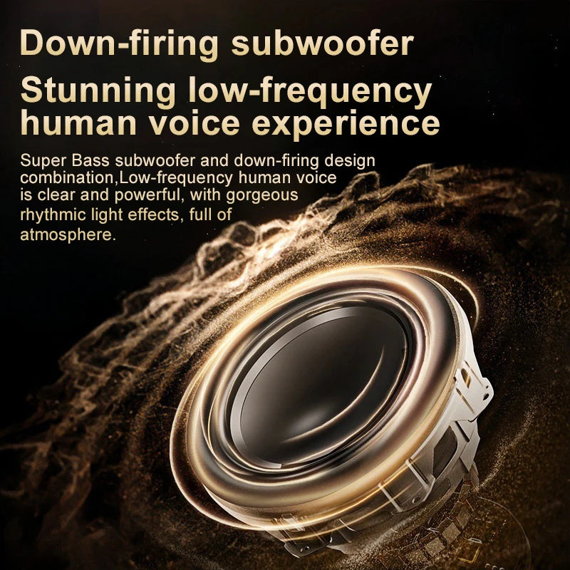5th Glass Bluetooth Speaker Subwoofer Colorful Home High Volume Wireless Smart Computer Speaker Electronics Desk Accessories