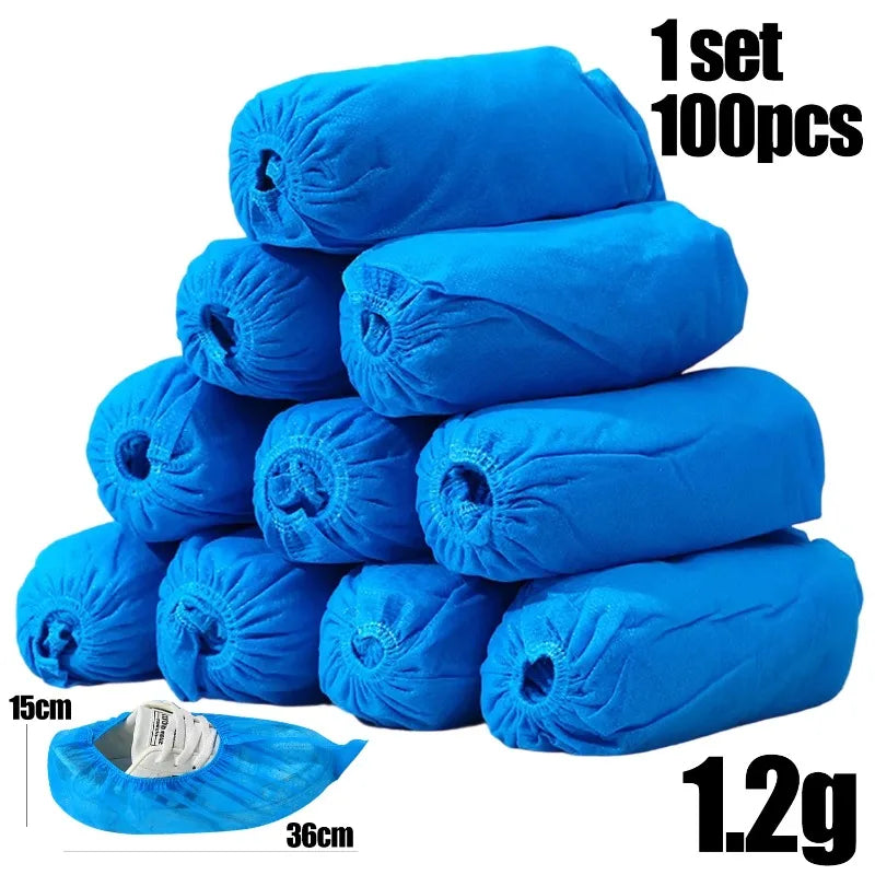 Disposable Shoe Covers Household Non-woven Shoe Cover Waterproof Slip Resistant Booties Cover Travel Hotel Disposable Dust Shoes