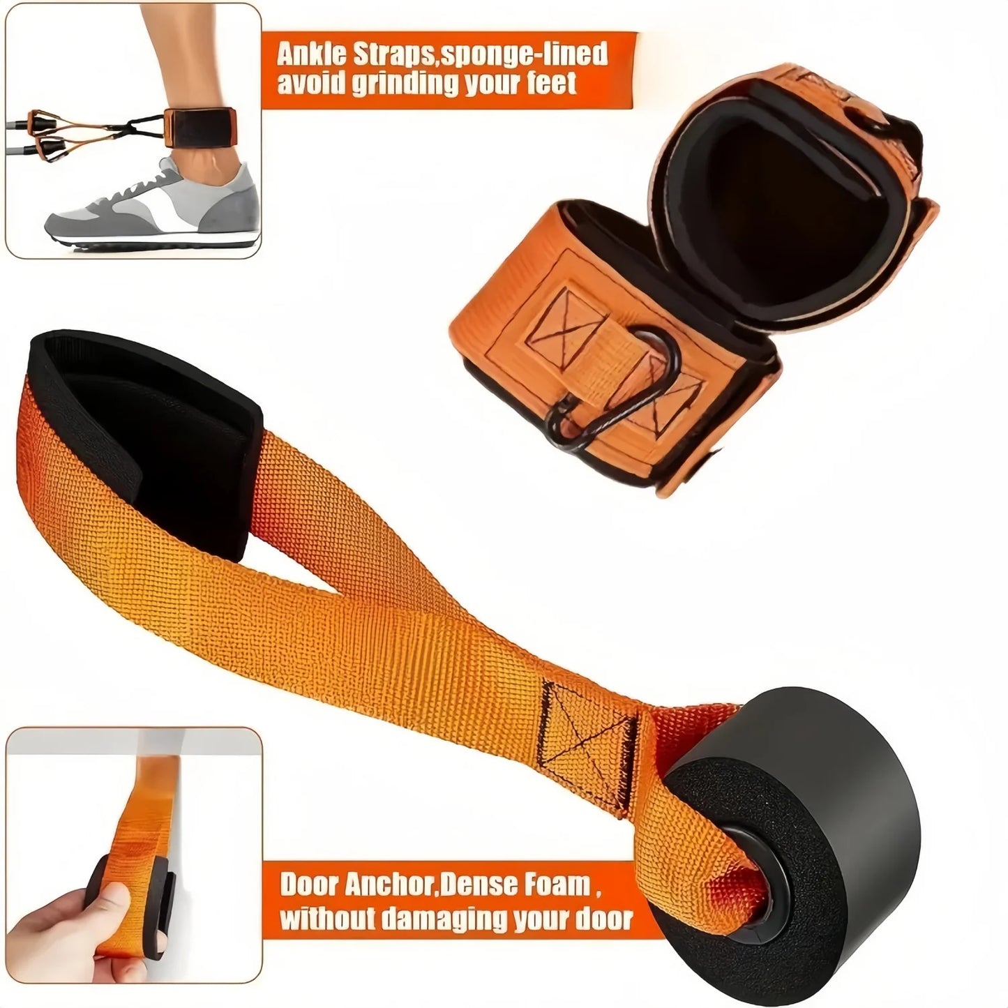 225/300LBS Home Suspension Trainer System Resistance Trainer Exercise Straps Multi-Function for Home Gym Full-Body Workout