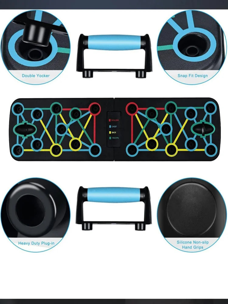 Portable Multi-Function Push-Up Board Set Foldable Exercise Equipment for Chest Abs Back Workout Home Gym Fitness Training
