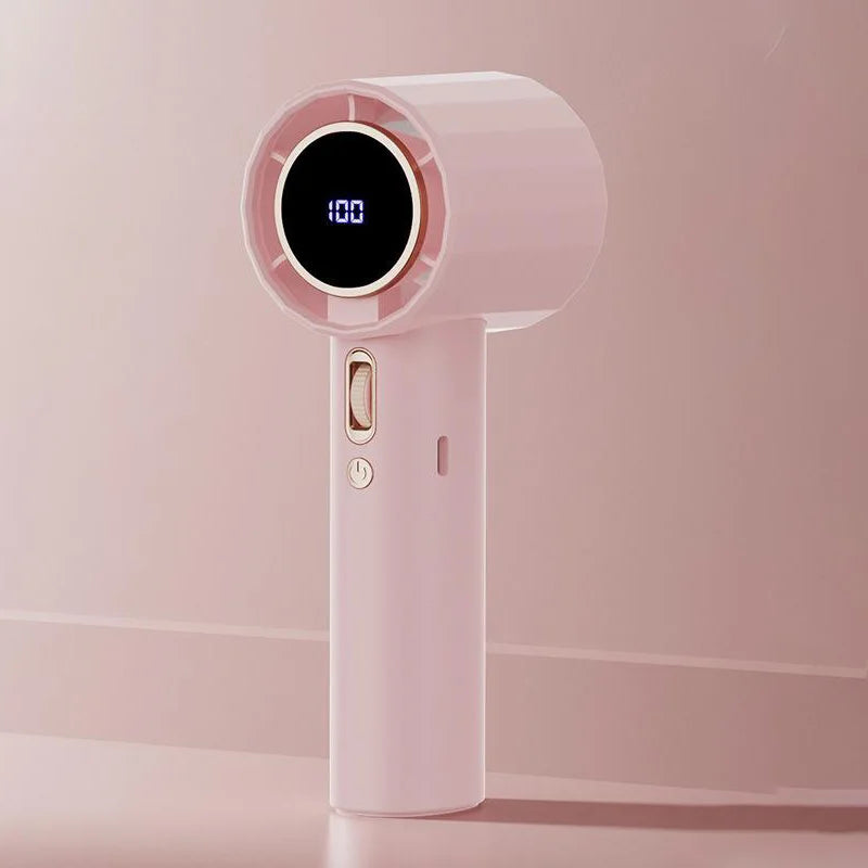 Mini Handheld Turbo Fan F08 With Led Display And 100 Gears Wind Speed Usb Charging Small Wind Cannon High Speed Fan 2025