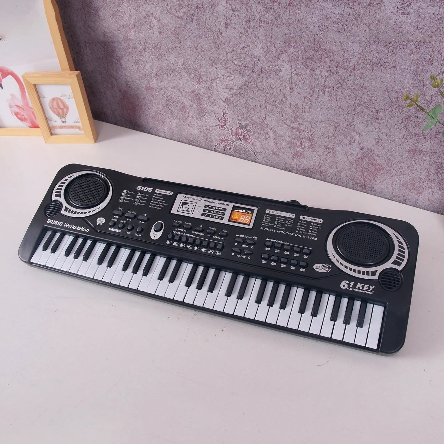 Kids Electronic Piano Keyboard Portable 61 Keys Organ With Microphone Education Toy Musical Instrument Gift For Child Beginner