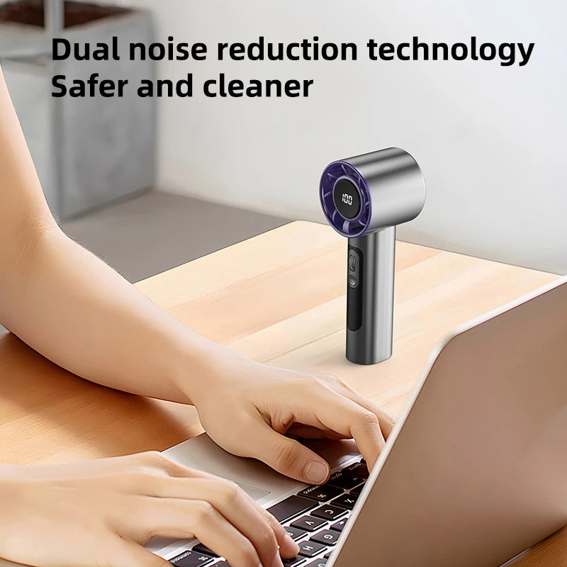 Mini Handheld Turbo Fan F08 With Led Display And 100 Gears Wind Speed Usb Charging Small Wind Cannon High Speed Fan 2025