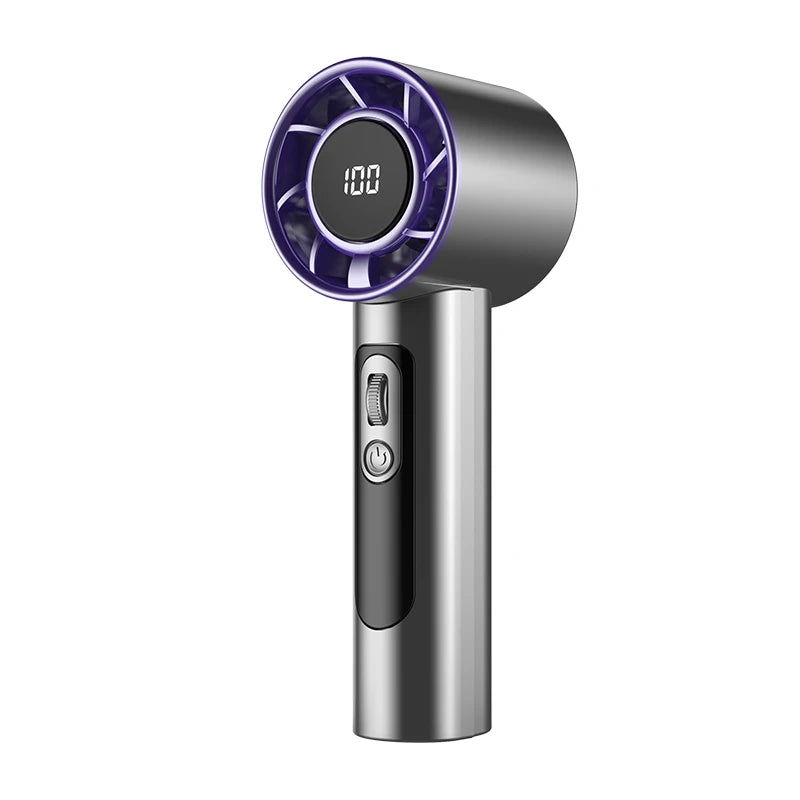 Mini Handheld Turbo Fan F08 With Led Display And 100 Gears Wind Speed Usb Charging Small Wind Cannon High Speed Fan 2025