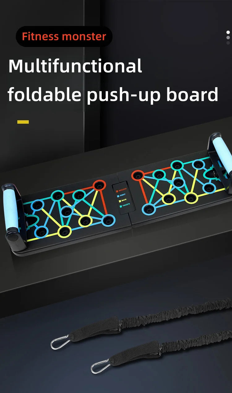 Portable Multi-Function Push-Up Board Set Foldable Exercise Equipment for Chest Abs Back Workout Home Gym Fitness Training