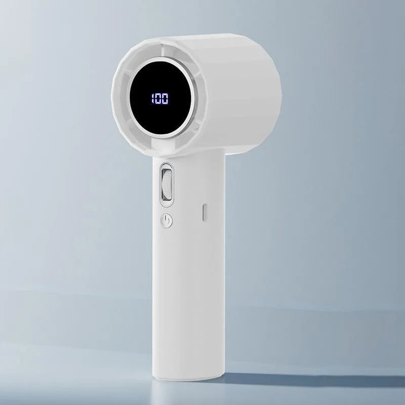 Mini Handheld Turbo Fan F08 With Led Display And 100 Gears Wind Speed Usb Charging Small Wind Cannon High Speed Fan 2025
