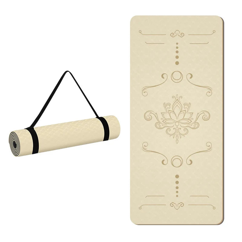 1850 800 10mm Wide Tpe Yoga Mat Thickened Non-slip Silent Sports Skipping Rope Dance Mat