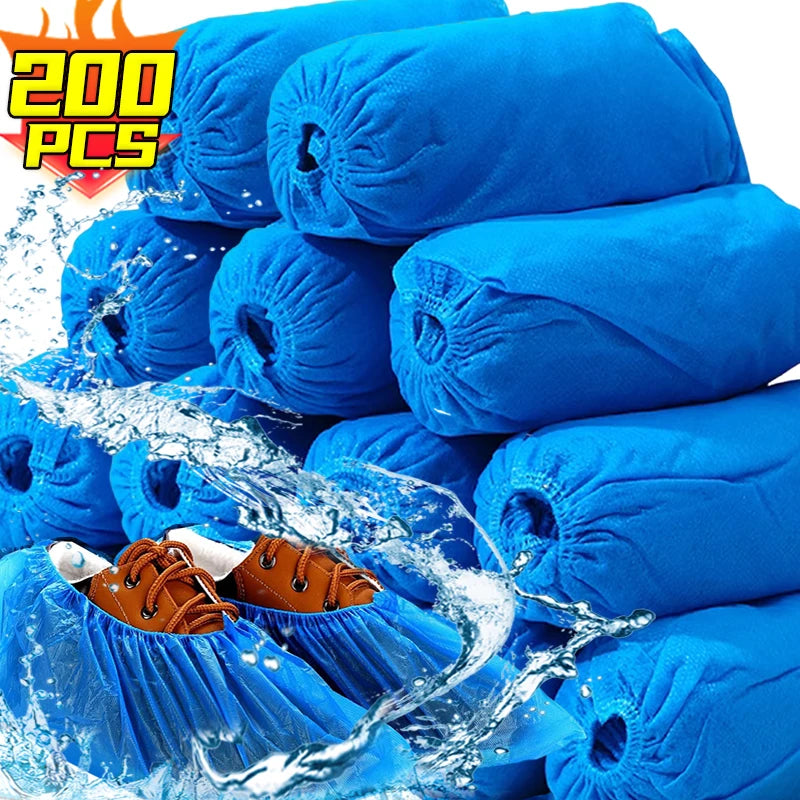 Disposable Shoe Covers Household Non-woven Shoe Cover Waterproof Slip Resistant Booties Cover Travel Hotel Disposable Dust Shoes
