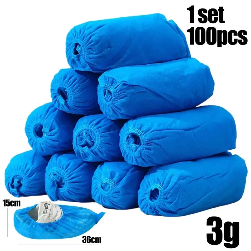 Disposable Shoe Covers Household Non-woven Shoe Cover Waterproof Slip Resistant Booties Cover Travel Hotel Disposable Dust Shoes