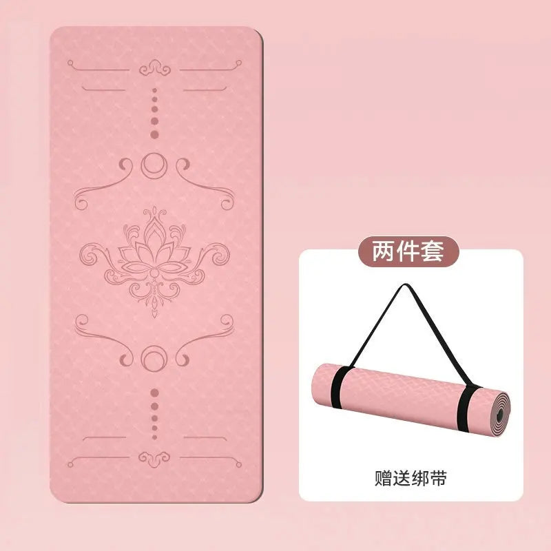 1850 800 10mm Wide Tpe Yoga Mat Thickened Non-slip Silent Sports Skipping Rope Dance Mat