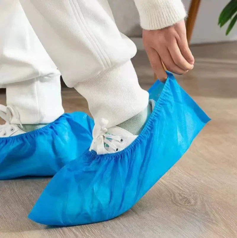 Disposable Shoe Covers Household Non-woven Shoe Cover Waterproof Slip Resistant Booties Cover Travel Hotel Disposable Dust Shoes