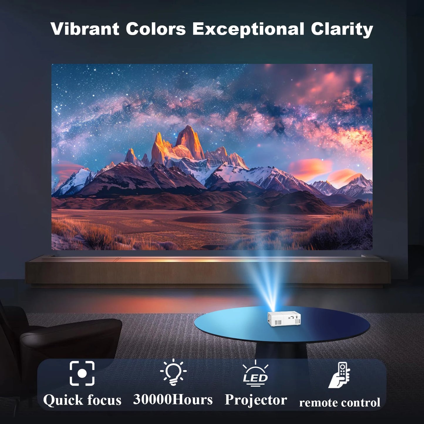 GTEQY HD video projector portable mini projector