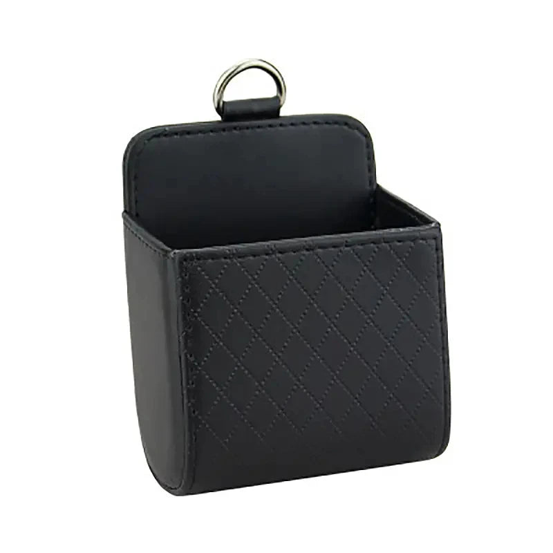 Multi functional car storage rack, artificial leather car phone holder, hanging storage box, car interior storage accessories