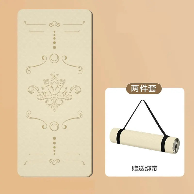 1850 800 10mm Wide Tpe Yoga Mat Thickened Non-slip Silent Sports Skipping Rope Dance Mat
