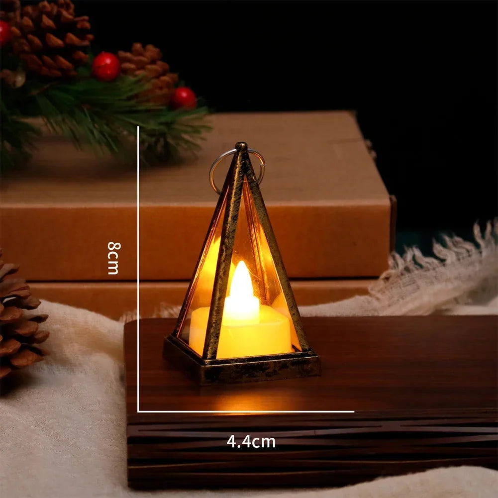Triangle LED Candle Night Light Pattern Electronic Candle Light Bedroom Atmosphere Light Christmas Home Decoration Accessories