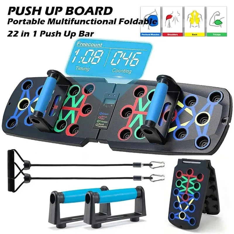 Household push-up board set for portable multi-function push-up fitness equipment for men's chest abdomen/back training