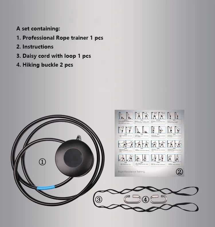 Suspension Endless Rope Trainer Core Power Training Hanging Easy And Exercise Home Or Gym Resistance Magnetic Control 6 Levels