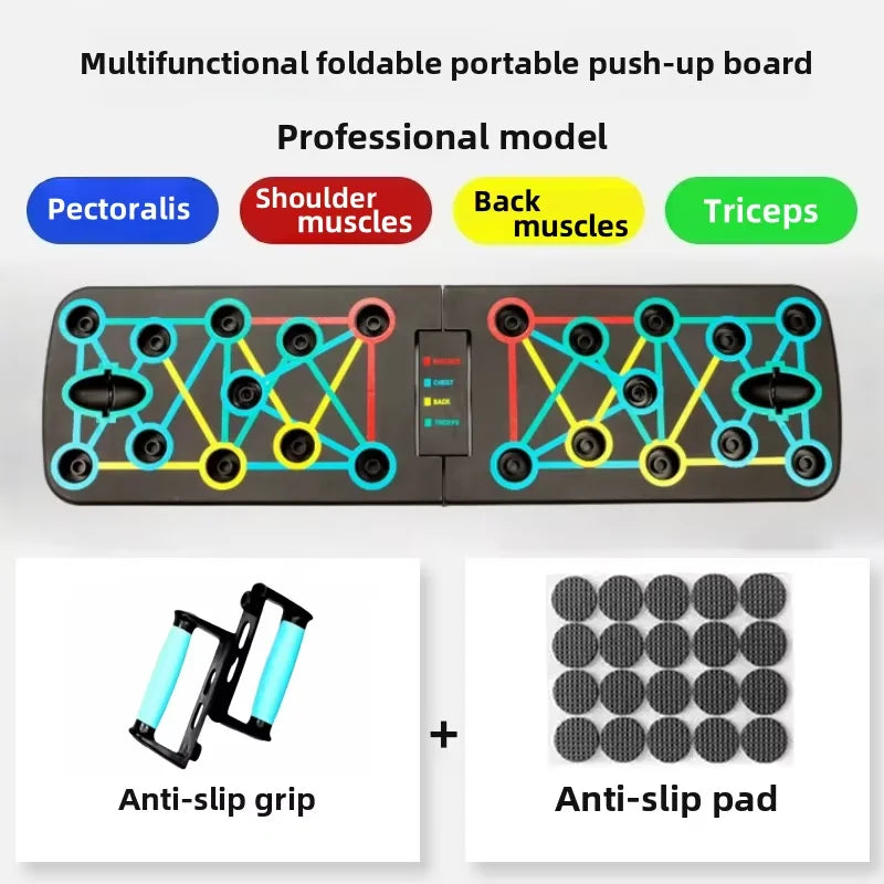 Portable Multi-Function Push-Up Board Set Foldable Exercise Equipment for Chest Abs Back Workout Home Gym Fitness Training
