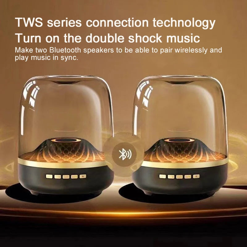 5th Glass Bluetooth Speaker Subwoofer Colorful Home High Volume Wireless Smart Computer Speaker Electronics Desk Accessories