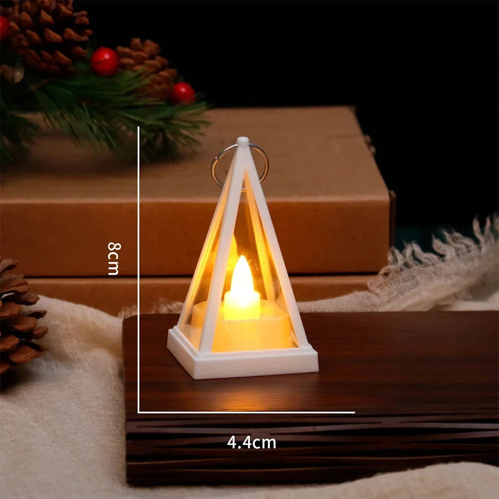 Triangle LED Candle Night Light Pattern Electronic Candle Light Bedroom Atmosphere Light Christmas Home Decoration Accessories