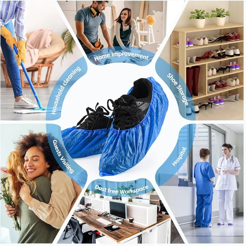 Disposable Shoe Covers Household Non-woven Shoe Cover Waterproof Slip Resistant Booties Cover Travel Hotel Disposable Dust Shoes