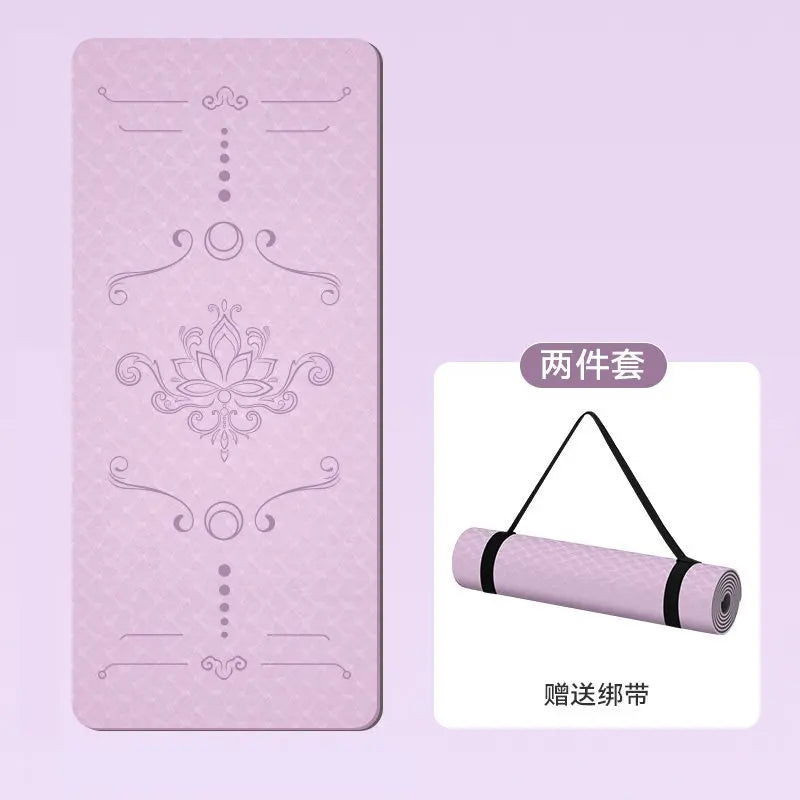 1850 800 10mm Wide Tpe Yoga Mat Thickened Non-slip Silent Sports Skipping Rope Dance Mat