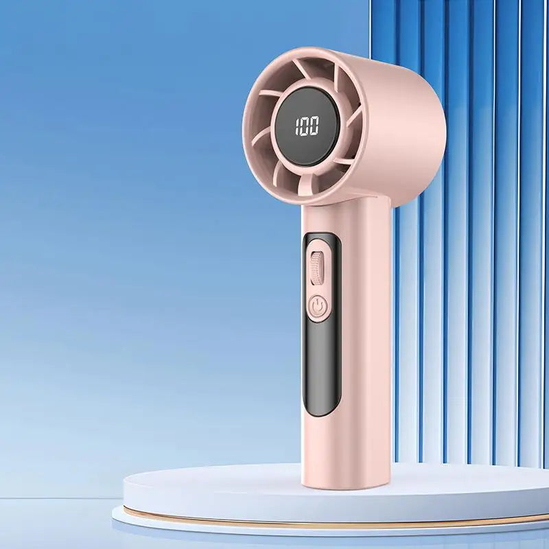 Mini Handheld Turbo Fan F08 With Led Display And 100 Gears Wind Speed Usb Charging Small Wind Cannon High Speed Fan 2025