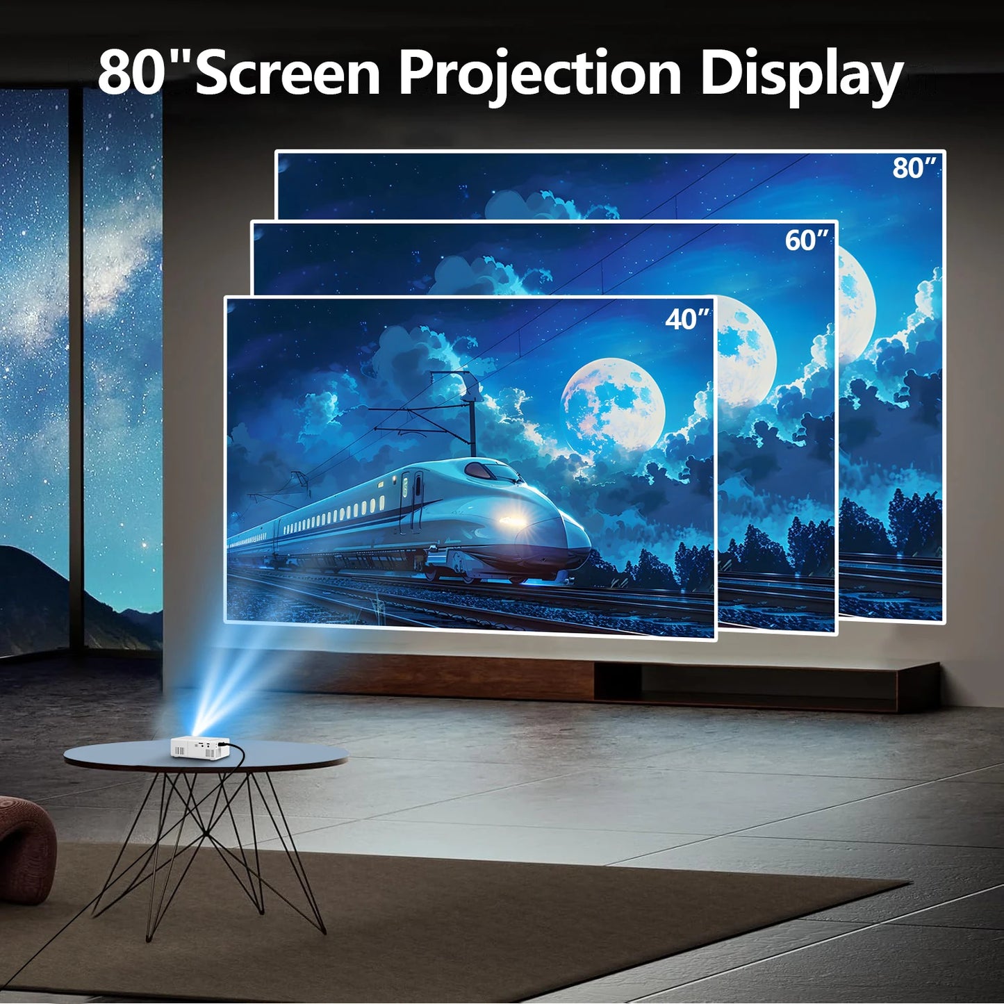 GTEQY HD video projector portable mini projector