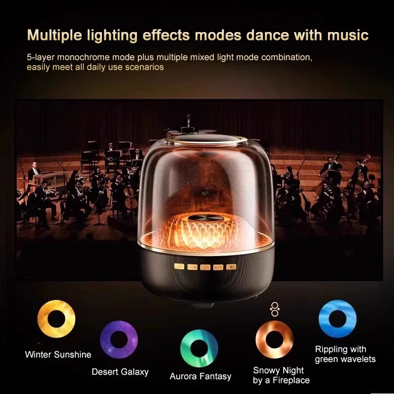 5th Glass Bluetooth Speaker Subwoofer Colorful Home High Volume Wireless Smart Computer Speaker Electronics Desk Accessories