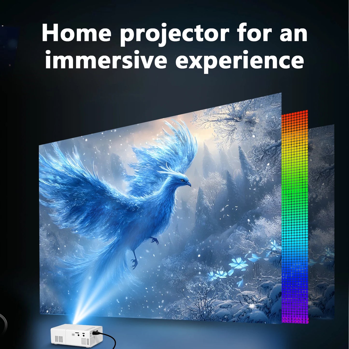 GTEQY HD video projector portable mini projector