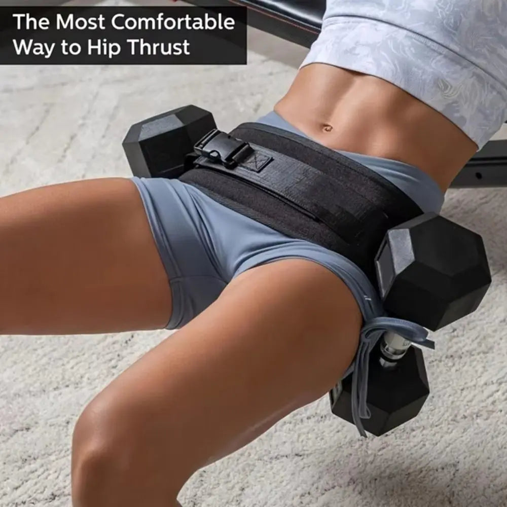 Non Slip Dumbbell Weight Belt Adjustable Ergonomic Design Hip Thrust Belt Weight-Bearing Wear-resistance Glute Bridge Pad