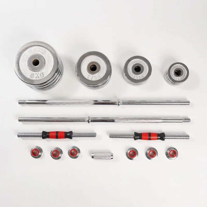 50kg Dumbbell Set Adjustable Dumbbells Barbell Set Iron Steel Durable Home Body Weight Training Carry Case