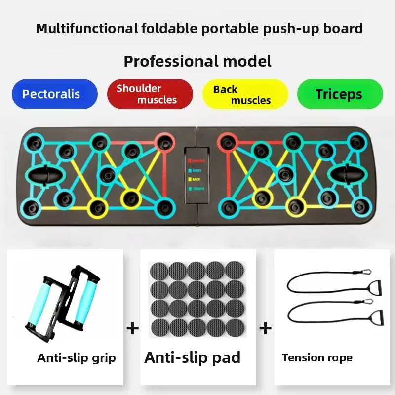 Portable Multi-Function Push-Up Board Set Foldable Exercise Equipment for Chest Abs Back Workout Home Gym Fitness Training