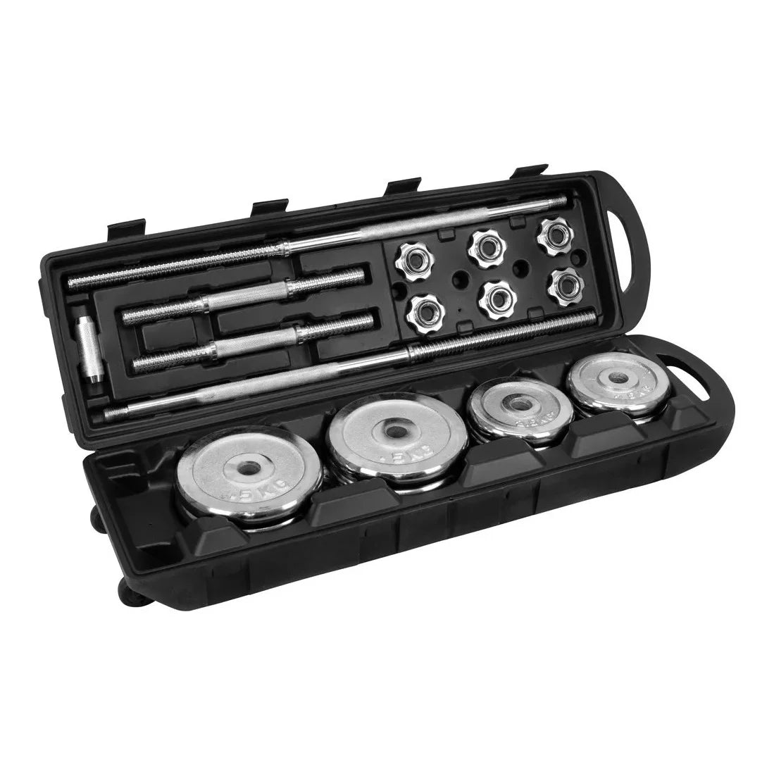 50kg Dumbbell Set Adjustable Dumbbells Barbell Set Iron Steel Durable Home Body Weight Training Carry Case