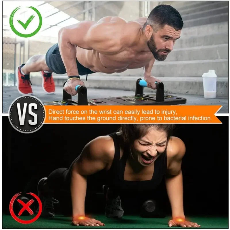 Portable Multi-Function Push-Up Board Set Foldable Exercise Equipment for Chest Abs Back Workout Home Gym Fitness Training