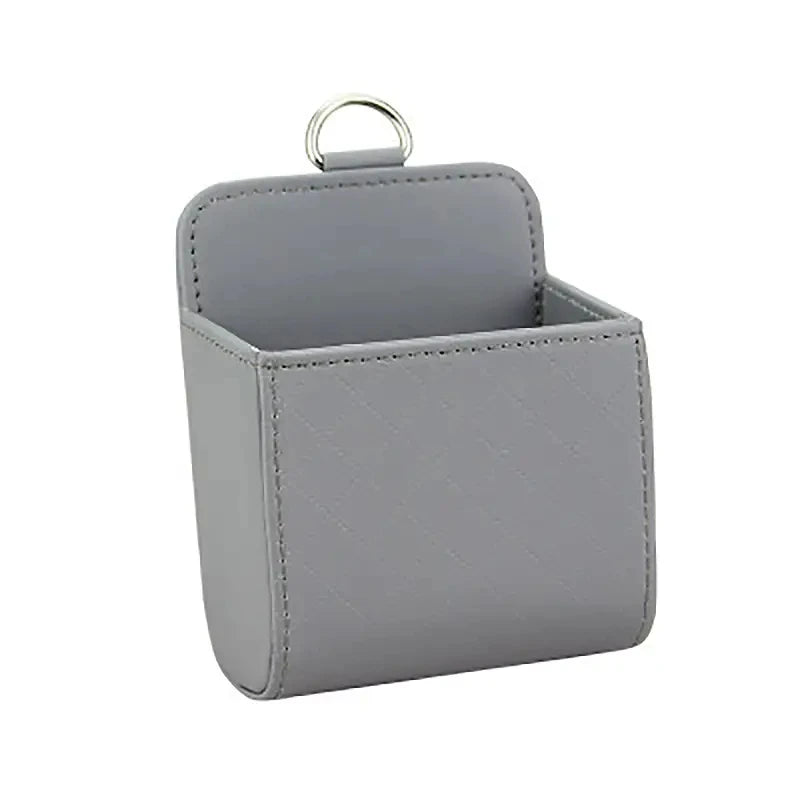 Multi functional car storage rack, artificial leather car phone holder, hanging storage box, car interior storage accessories