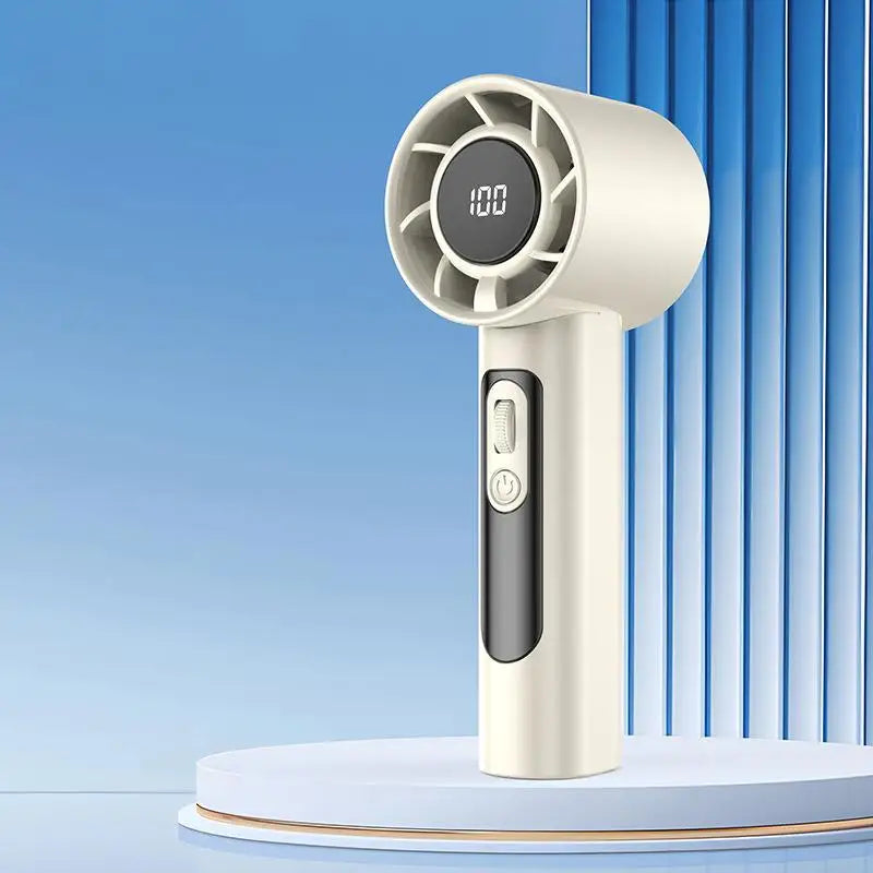 Mini Handheld Turbo Fan F08 With Led Display And 100 Gears Wind Speed Usb Charging Small Wind Cannon High Speed Fan 2025