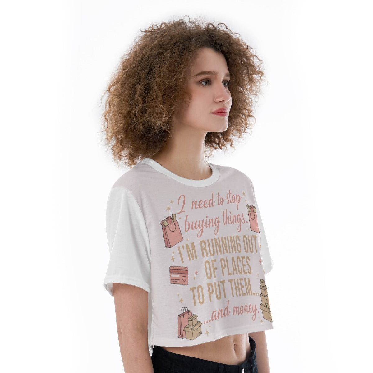 All-Over Print Cropped T-Shirt