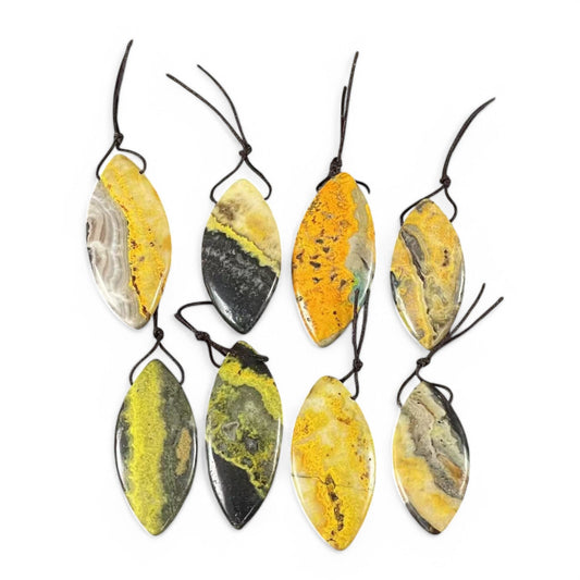 Bumble Bee Jasper Marquise Shape Pendant (1pc)-0