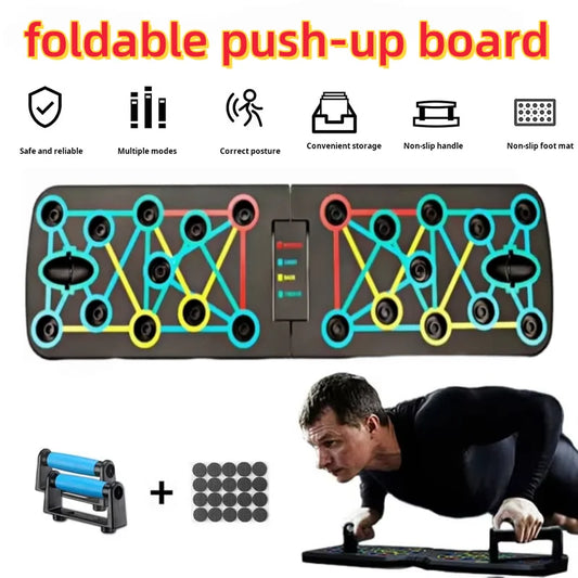 Portable Multi-Function Push-Up Board Set Foldable Exercise Equipment for Chest Abs Back Workout Home Gym Fitness Training