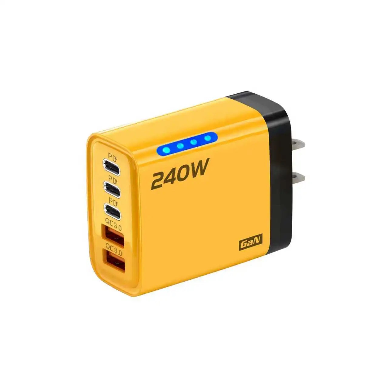 5 In 1 Gan Desktop Charger 240w Fast Charging Adapter 10a Usb To Typec Cable 3pd 2 Sb Charger For Iphone Samsung Xiaomi Charger