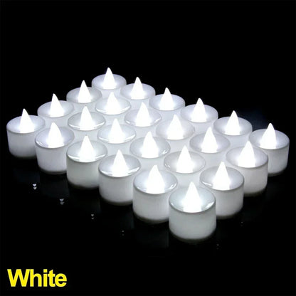 1/48PCS Flameless Led Candle Christmas Wedding Party Decoration Table Lamp Heart-shape Electronic Battery-Power Tealight Candles