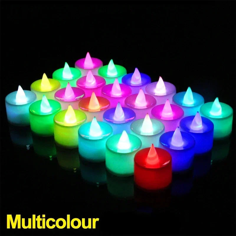 1/48PCS Flameless Led Candle Christmas Wedding Party Decoration Table Lamp Heart-shape Electronic Battery-Power Tealight Candles