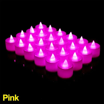 1/48PCS Flameless Led Candle Christmas Wedding Party Decoration Table Lamp Heart-shape Electronic Battery-Power Tealight Candles