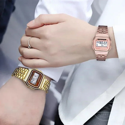 Luxury LED Digital Watches for Men Stainless Steel Gold Sliver Electronic Watch Fashion Business Mens Watch Relogios Masculino (Copy)